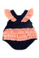 Navy Fish Applique Ruffle Romper